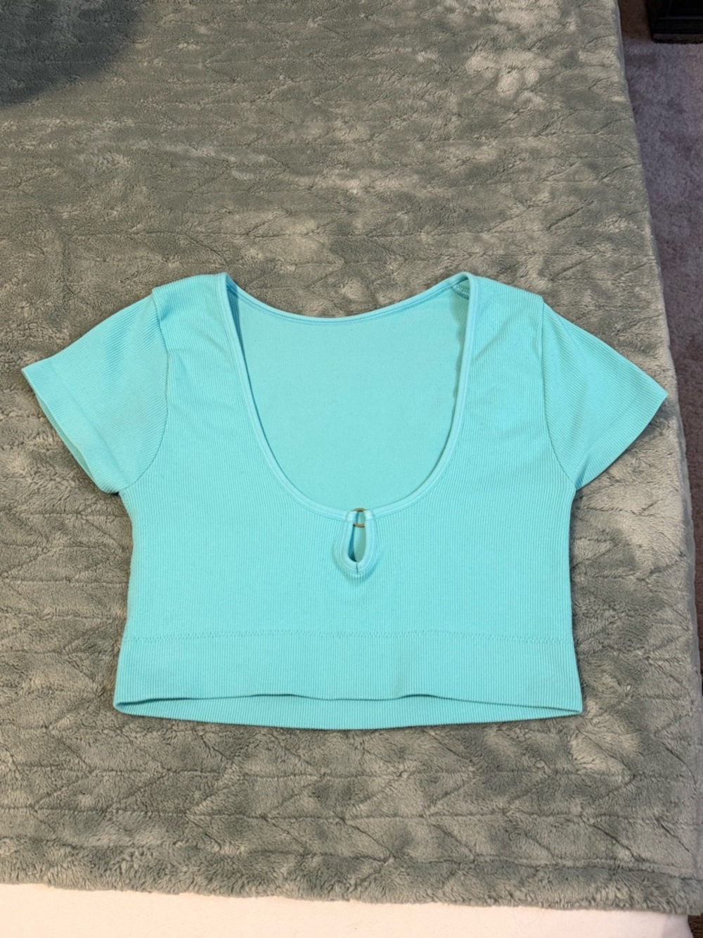 Aerie Superchill Seamless Ring Cap Sleeve Bra Top - Size Medium